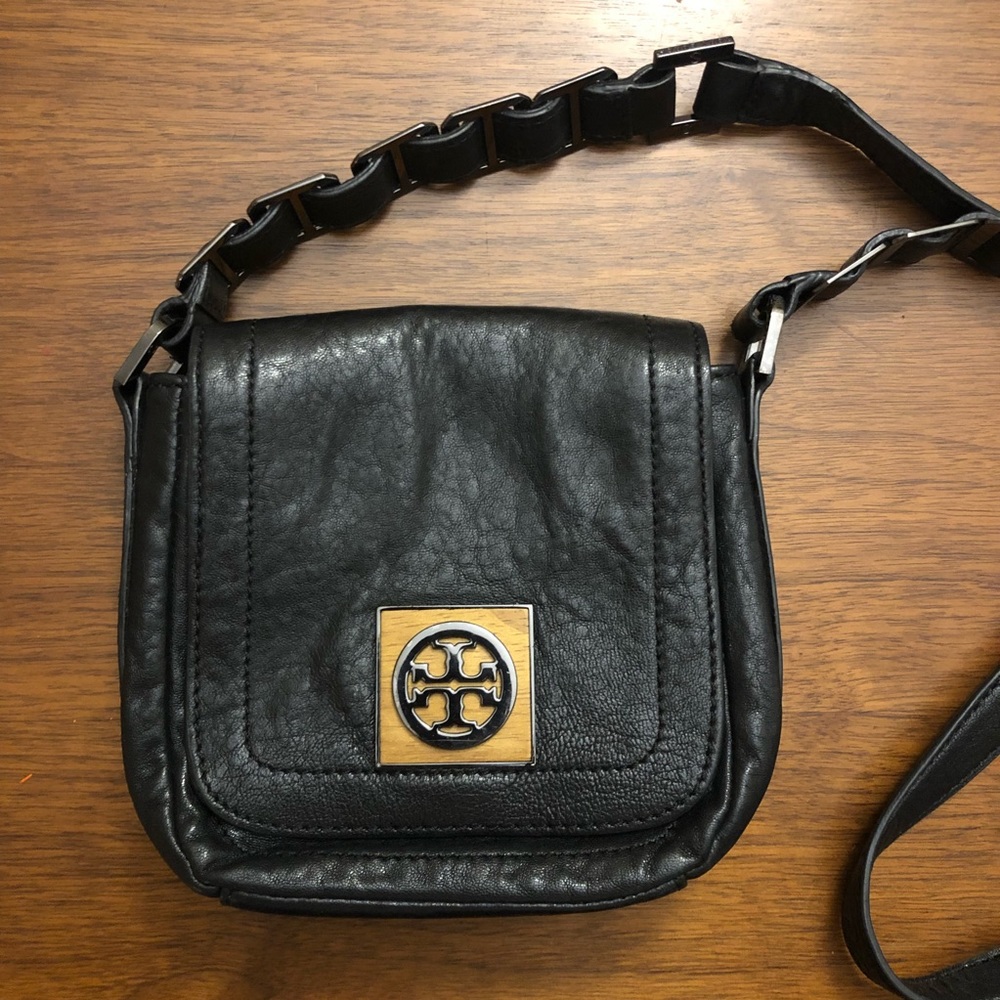 TORY BURCH Mini Crossbody Purse Black Leather